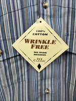 New Kids ELY Classic Blue Stripe Long Sleeve Button Up Large CC-85