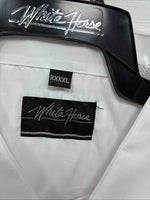 New Men’s White Horse White Short Sleeve Pearl Snap 4XL E-101