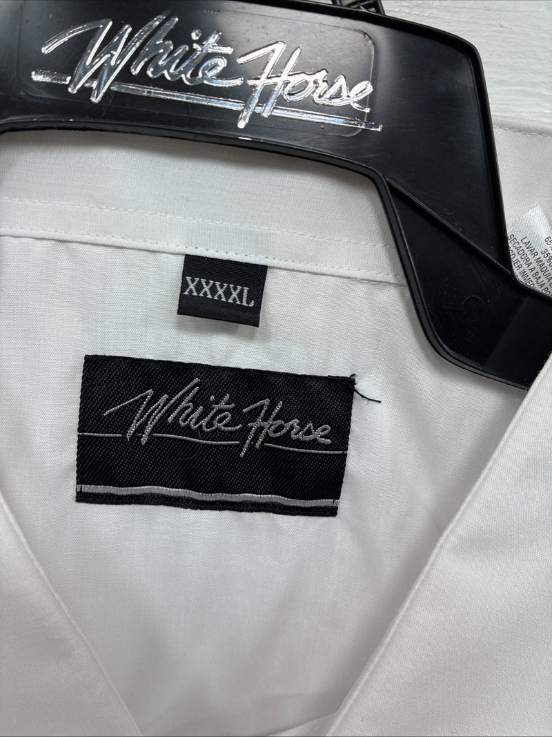 New Men’s White Horse White Short Sleeve Pearl Snap 4XL E-101
