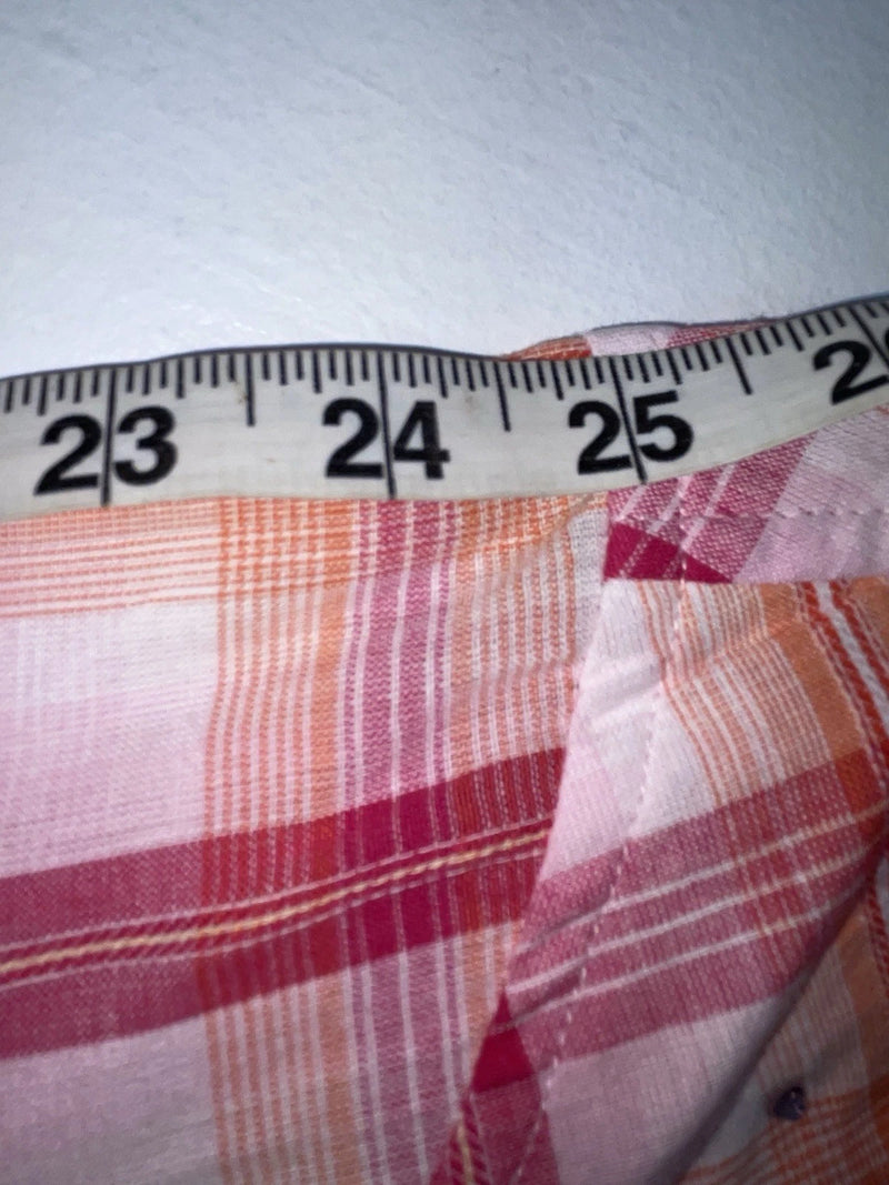New Women’s Pink Plaid Cumberland Outfitters Long Sleeve Button Up Shirt L 3B-20