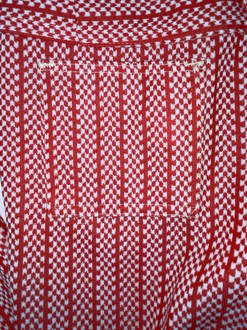 New But Age Red Checkered Panhandle Slim Polyester Pants #8042 VV-70