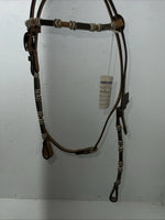 New Congress Leather Beads Browband Headstall #6855 U-29