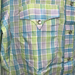 New Men’s Rockmount Multi Color Long Sleeve Pearl Snap 14.5 X 32 Small A-186