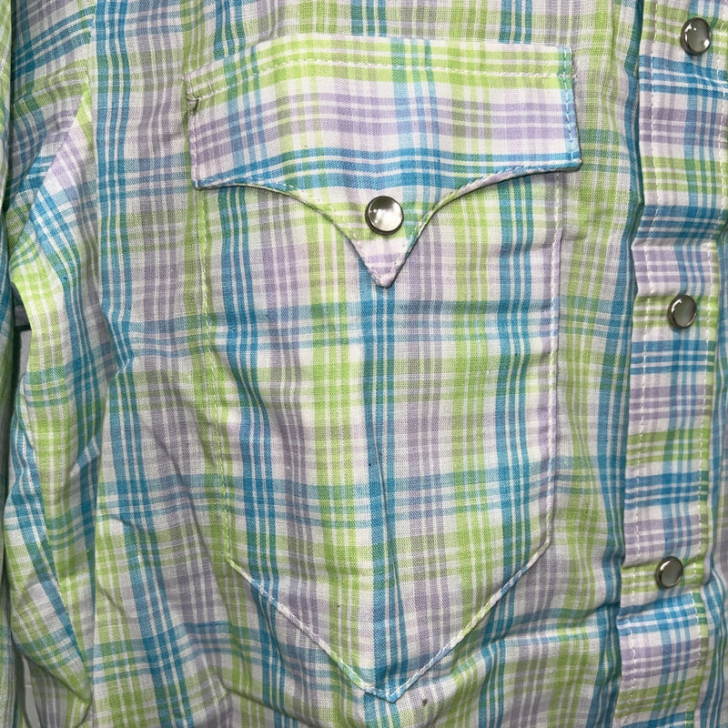 New Men’s Rockmount Multi Color Long Sleeve Pearl Snap 14.5 X 32 Small A-186