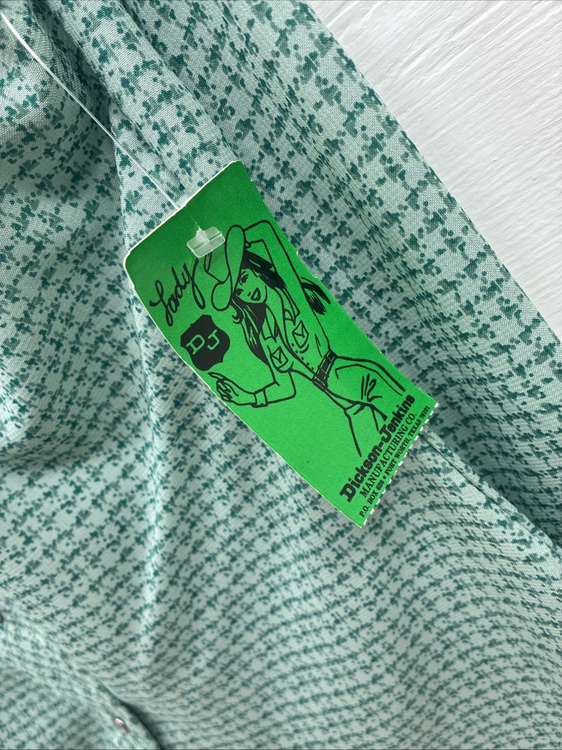 New Women’s Dickson Jenkins Green design Long Sleeve Pearl Snap Small DD-44