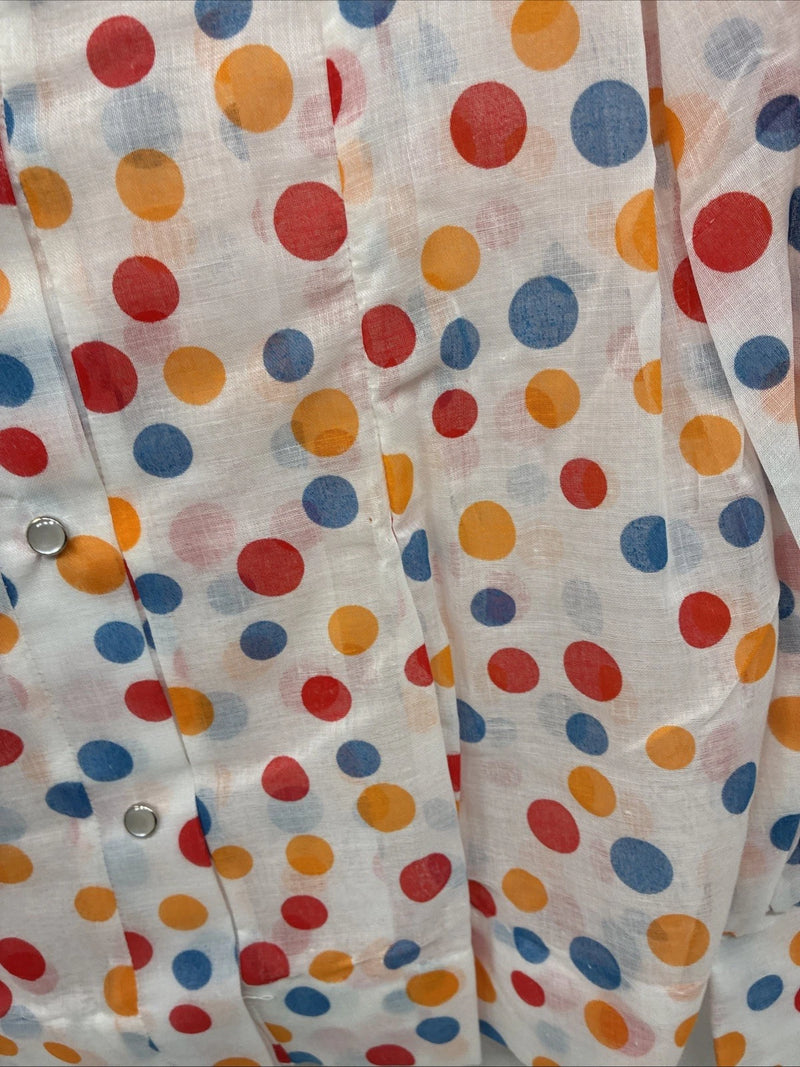 New Women’s Tem Tex Polkadot Long Sleeve Pearl Snap Size 34 LL-102