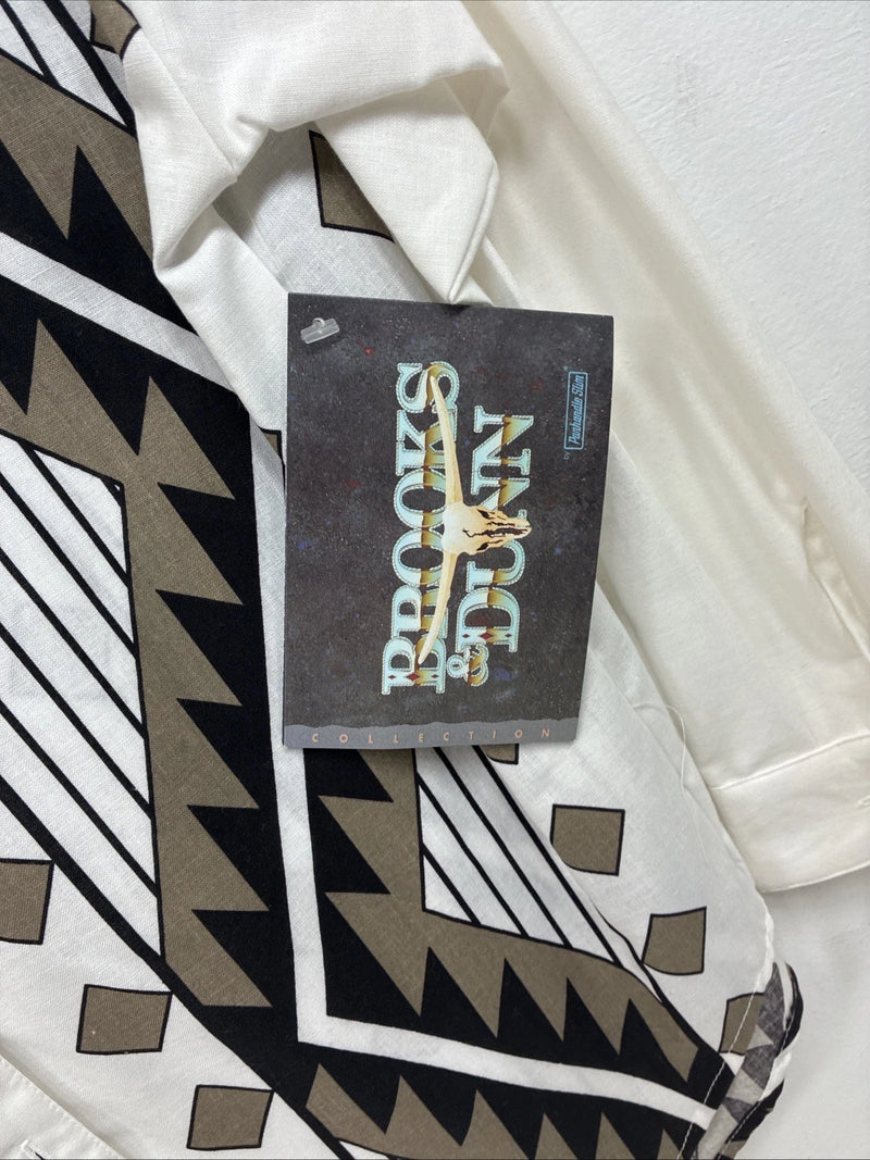 New Women’s Brooks & Dunn Tan Designed Long Sleeve Button Up XS MM-114