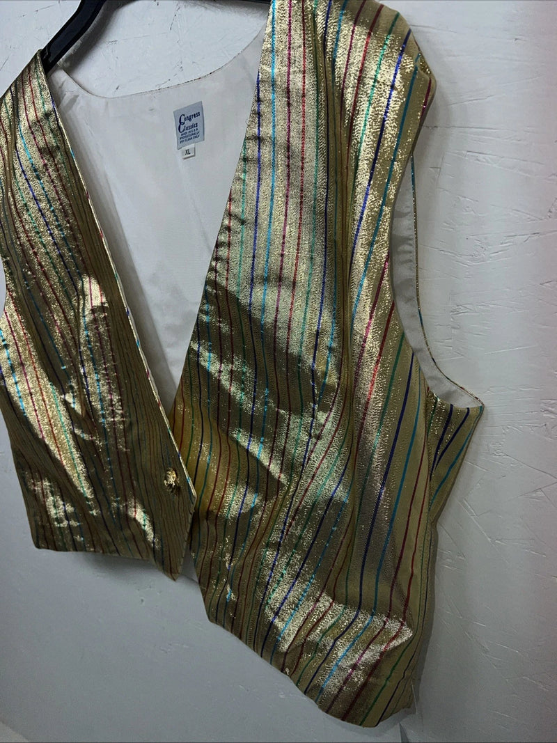 New Women’s Congress Classics Gold Rainbow Strip Vest #02013 XL WW-41