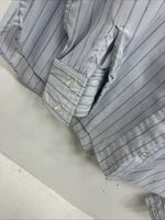 New Women’s Forego Blue Stripe Long Sleeve Button Up Size 36 LL-31