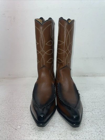 New Youth Brown Texas Brand Cowboy Boots. 2944 3.5 3 1/2 D. 22-62