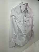 New Women’s Mesquite White Long Sleeve Pearl Snap Size 32 MM-12