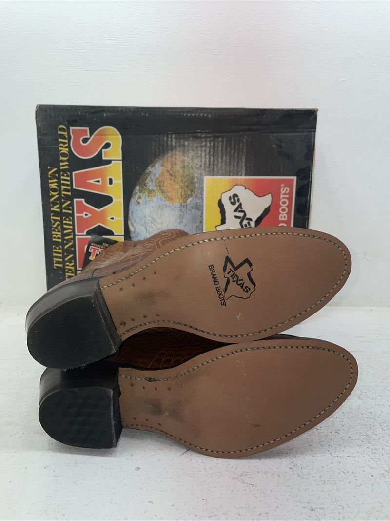 New Men’s Brown Texas Brand Cowboy Boots. 5084 9 D. 4-72