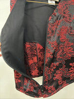 New Women’s 1849 RanchWear Red Designed Sleeveless Zip Up Vest Small YY-55