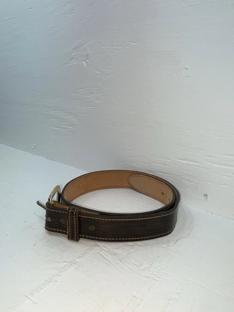 New Brown Genuine Leather Tooled 32” Belt #9120B Z-157