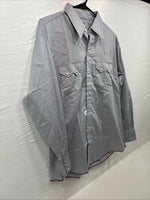 New Men’s Dee-Cee Gray Red Long Sleeve Pearl Snap 16 X 33 Large O-19