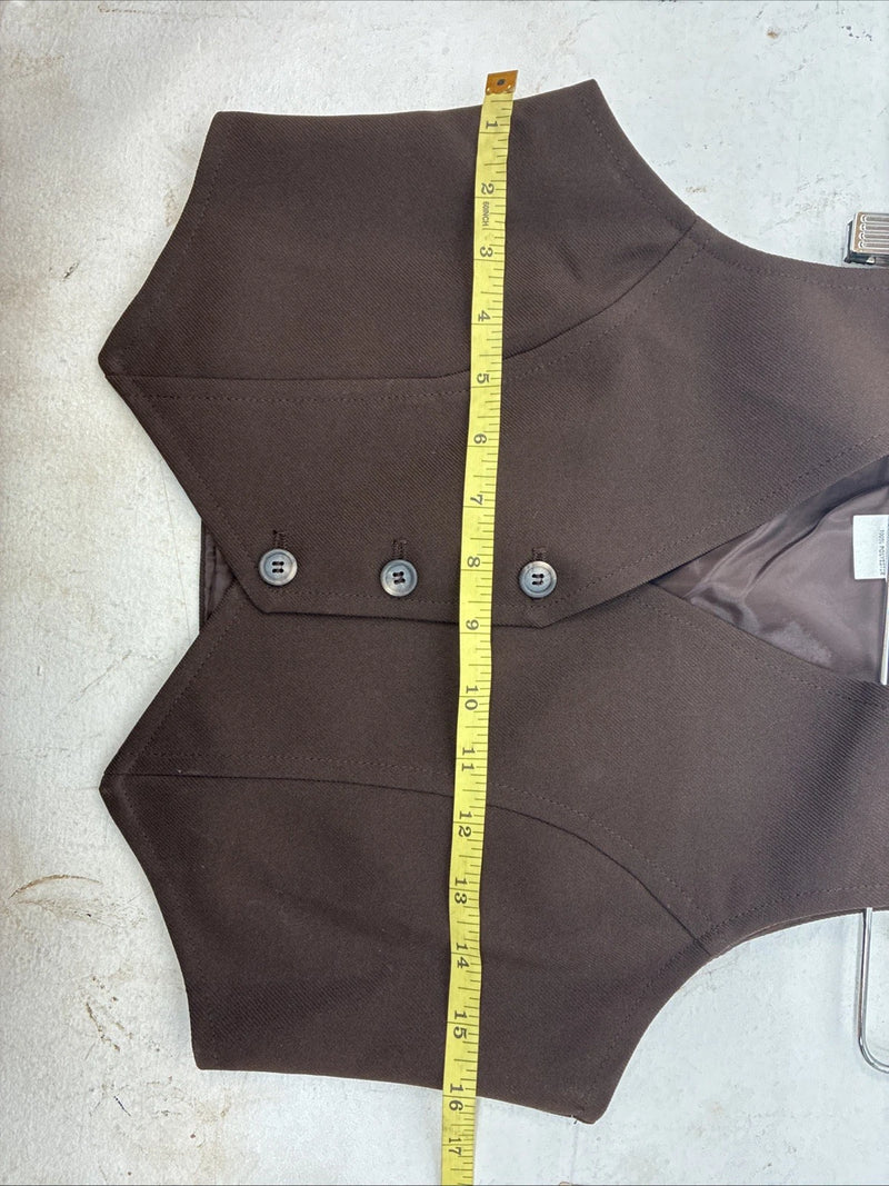 New Women’s Dickson Jenkins Brown Button Up Vest Size 8 TT-115