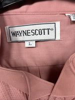 New Wayne Scott Pink Long Sleeve Button Up English Shirt Large MM-45