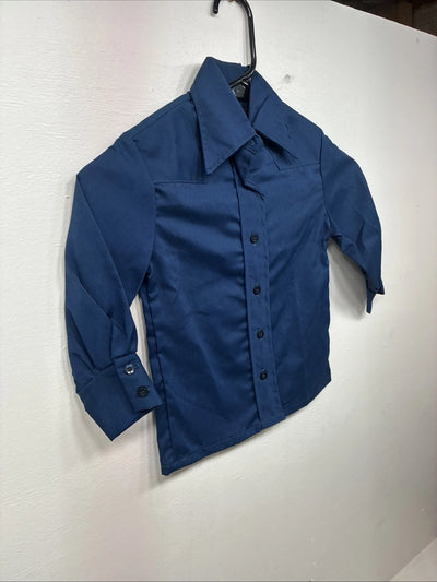 New Kids Fenton Navy Blue Long Sleeve Button Up Size 2 LL-14