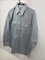 New Men’s Dee-Cee Gray Red Long Sleeve Pearl Snap 16 X 33 Large AA-82