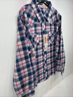 New Women’s Cumberland Blue Plaid Long Sleeve Pearl Snap 3XL GG-57