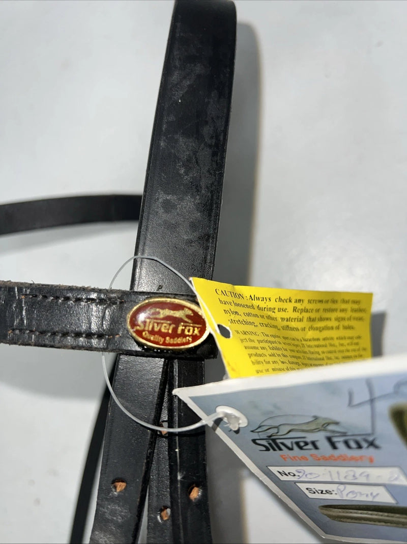 New Silver Fox Black Leather Point English Bridle #20-1189-2 W-5