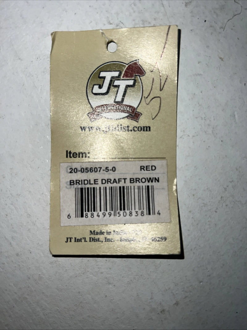 New Silver Fox Black Red Draft Bridle #20-05607-5-0 BB-9