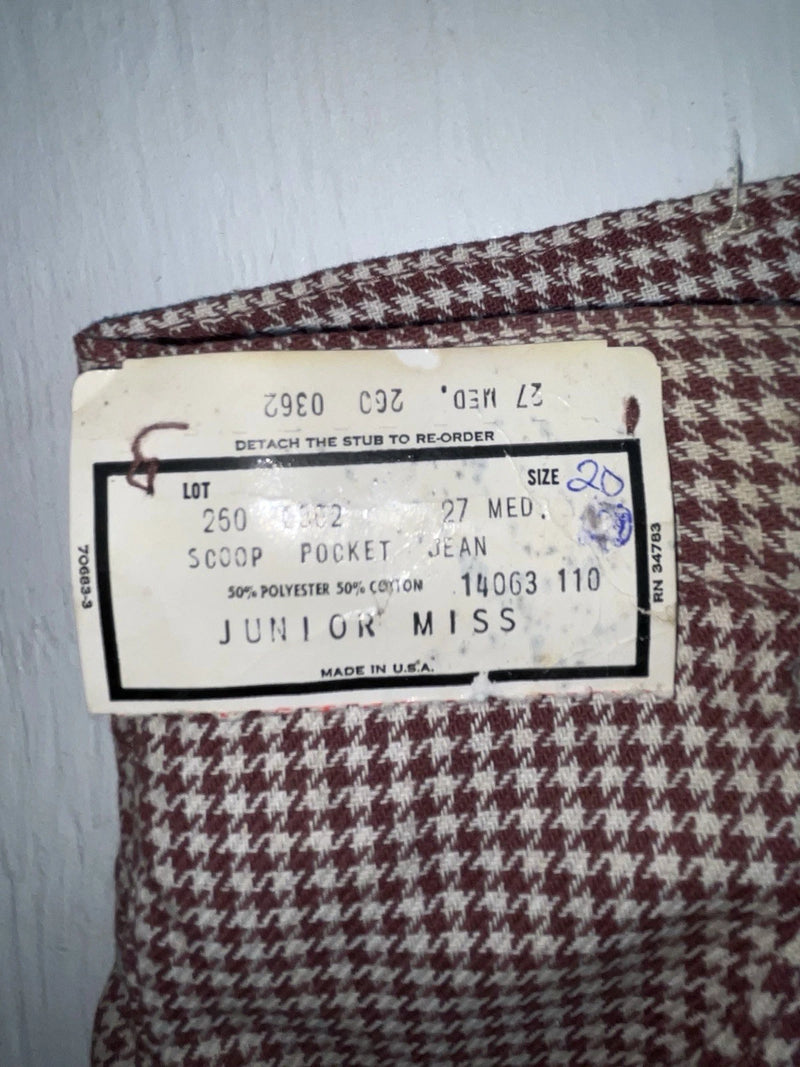 New Vintage Red And White Checkered Lee Polyester Pants #2600362 SS-74
