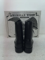 New Men’s Black Lace Up American West Cowboy Boots. 6991 7.5 7 1/2 E W. 1-74
