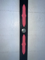 New Black Genuine Leather Wrangler Pink And Pendent 30” Belt #621000 JJ-99