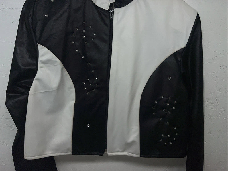 New Women’s 1849 Authentic Ranchwear Black White Short Show Jacket XL WW-35