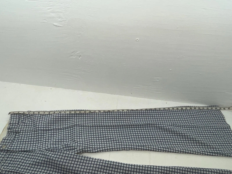 New Vintage Blue Checkered Polyester Pants #5450087 NN-153