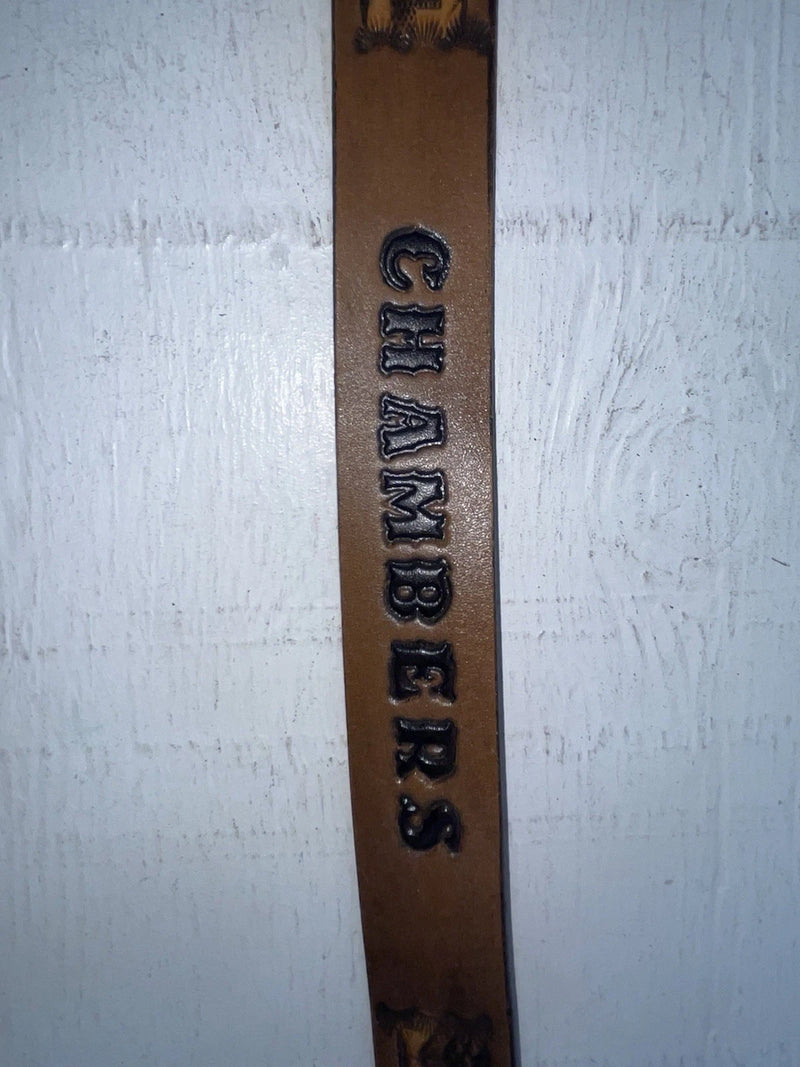 New Brown Genuine Leather Chambers Tooled 24” Belt #5551 NN-88