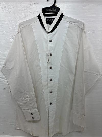 New Men’s White Horse White Tux Long Sleeve Button Up Undershirt XL H-87