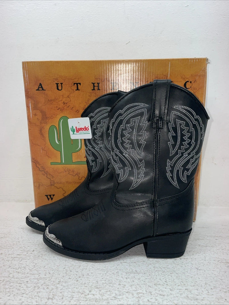 New Kids Black Laredo Cowboy Boots. C 2440 12 M. 23-13