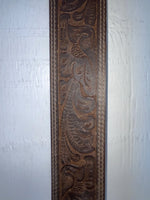 New Brown Genuine Leather Tooled 28” Belt #8090 JJ-40