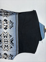 New Women’s Cumberland Blue Design Sleeveless Pearl Snap Large TT-14
