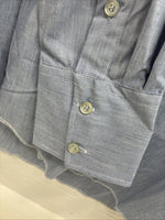 New Men’s Circle A Blue White Long Sleeve Button Up 15 X 34 Medium T-69