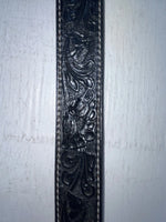 New Black Genuine Leather Circle Y Tooled 18” Belt #8022 NN-64
