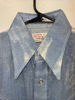 New Men’s ROPER Blue Long Sleeve Button Up 15.5 Medium B-87