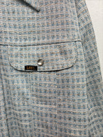New Women’s Lee Blue Design Long Sleeve Button Up Jacket Size 13 KK-43