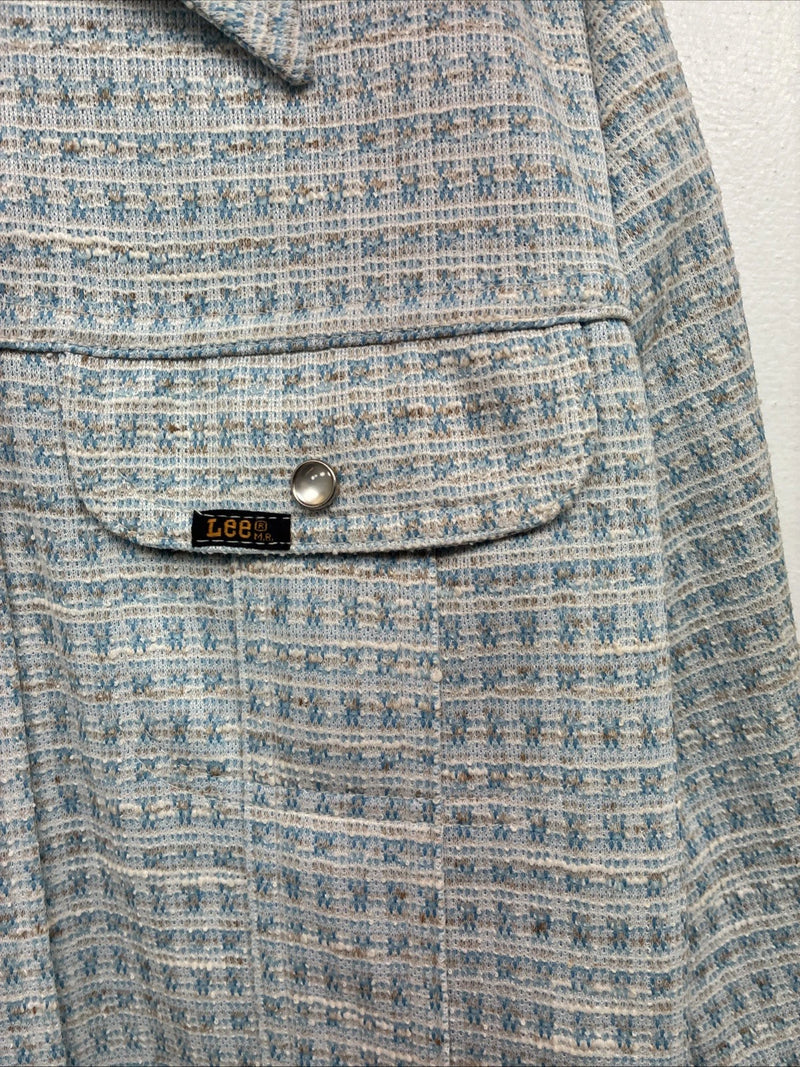 New Women’s Lee Blue Design Long Sleeve Button Up Jacket Size 13 KK-43