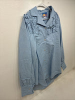 New Women’s Cricket Creek Blue Long Sleeve Button Up Size Large TT-66 
