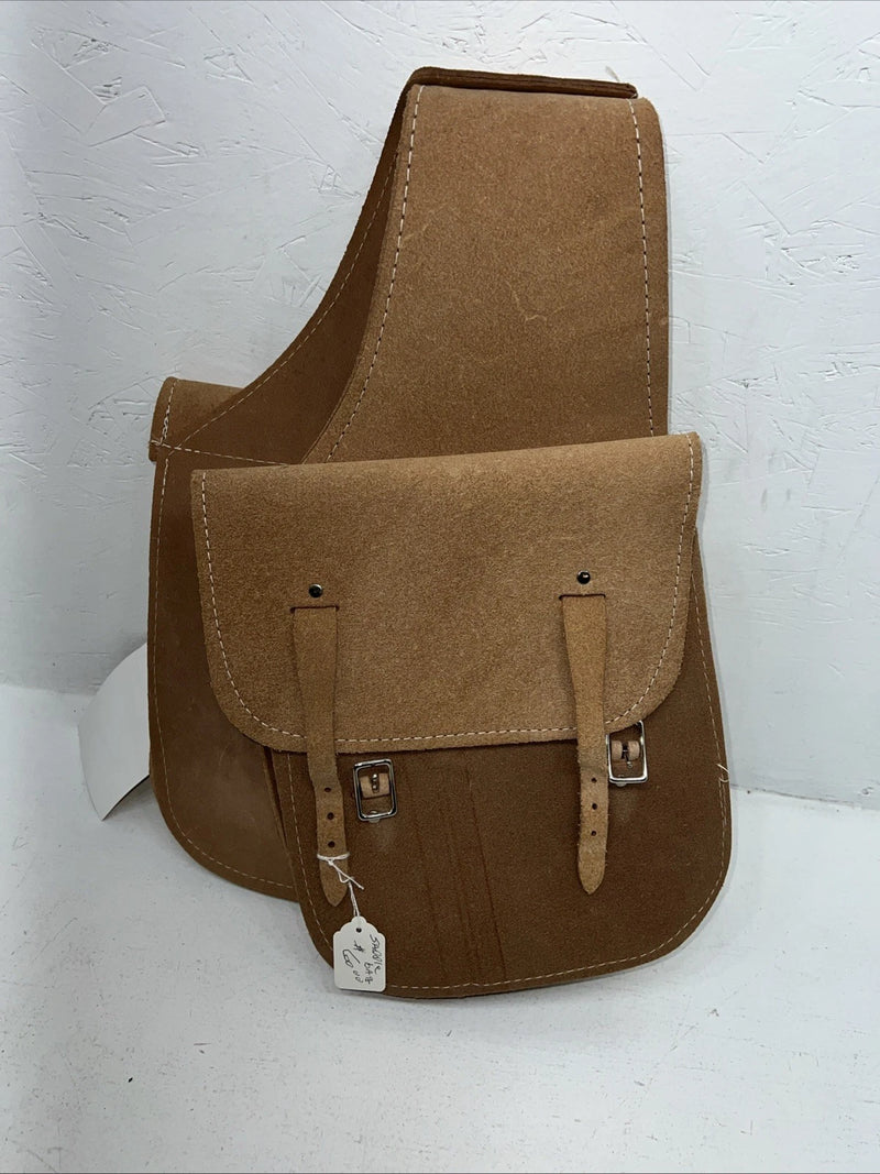 New Tough 1 Brown Leather Split Saddle Bag #61-4304 G-502