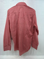 New Men’s Dickson Jenkins Red Checkered Long Sleeve Pearl Snap 16 Large AA-36