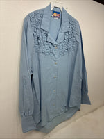 New Women’s Cricket Creek Blue Long Sleeve Button Up Size Large TT-128