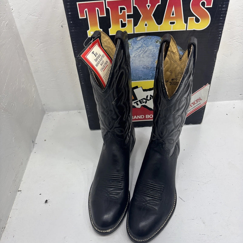 New Men's Black Texas Brand Cowboy Boots. M 610 8.5 8 1/2 D. 3-10