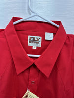 New Men’s ELY Cattleman Red Short Sleeve Pearl Snap 2XL 18 E-45