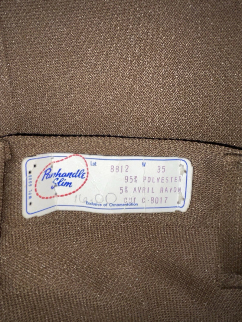New Vintage Brown Panhandle Slim Polyester Pants #8812 SS-16