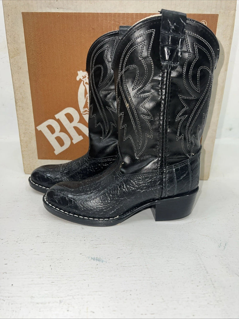 New Children’s Black Bronco Cowboy Boots. C1942 11.5 11 1/2 D. 24-115