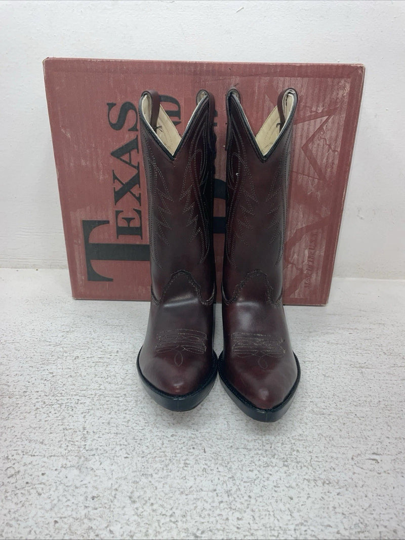 New Kids Cherry Black Texas Brand Cowboy Boots. C 202 1.5 1 1/2 D. 23-124